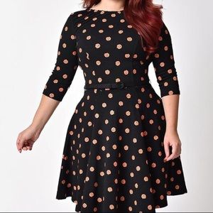 Unique Vintage Jack O Lantern Dress